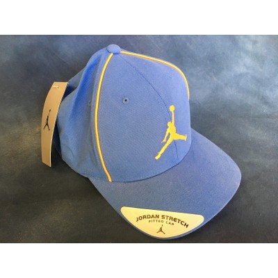 Nike Jordan Stretch cap  Light Blue with Gold Trim  New with Tags  Flex Fit  eb-70995686